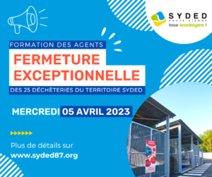 Lire la suite à propos de l’article Fermeture des Déchèteries le 05 avril 2023