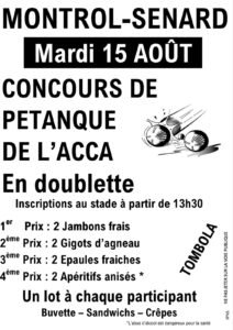 Lire la suite à propos de l’article Concours de Pétanque – ACCA – 2023