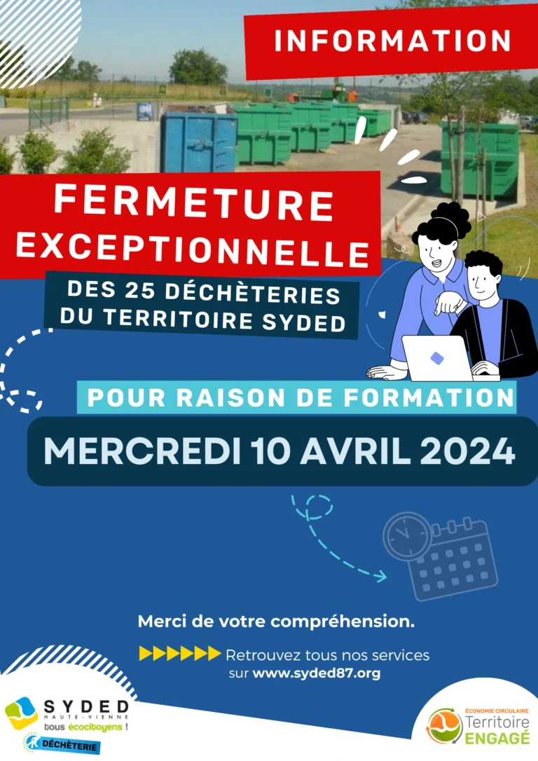 Lire la suite à propos de l’article INFO DÉCHETTERIES – Avril 2024