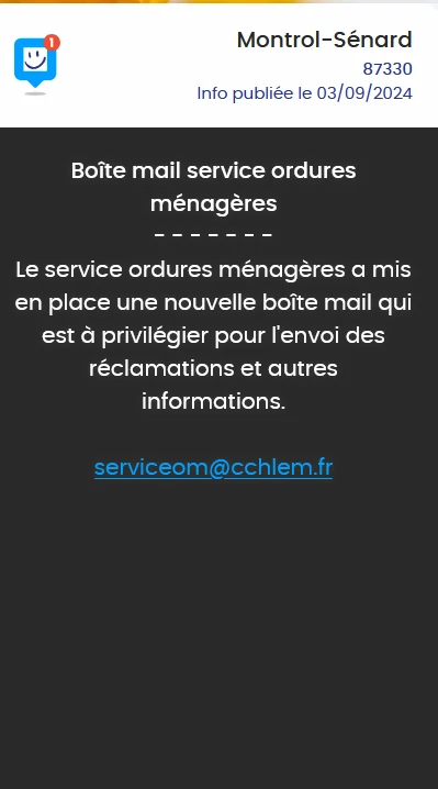 Lire la suite à propos de l’article Boîte mail service ordures ménagères