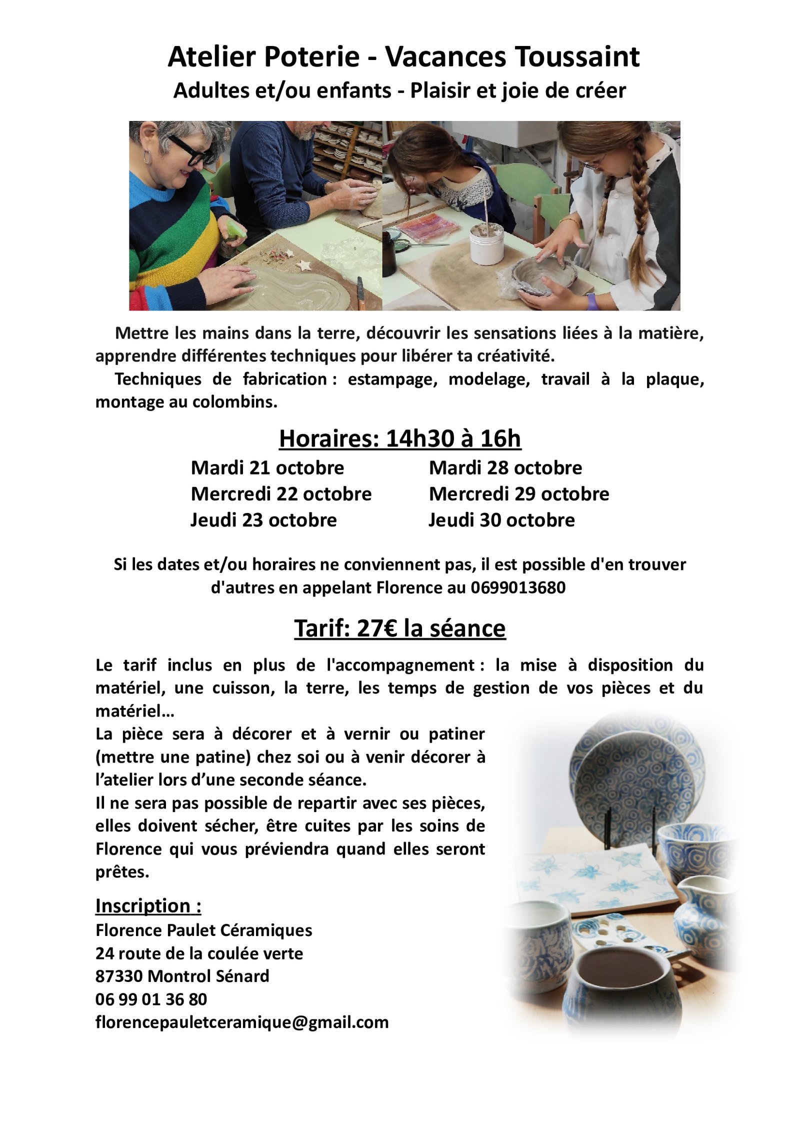 Atelier Poterie – Toussaint 2025
